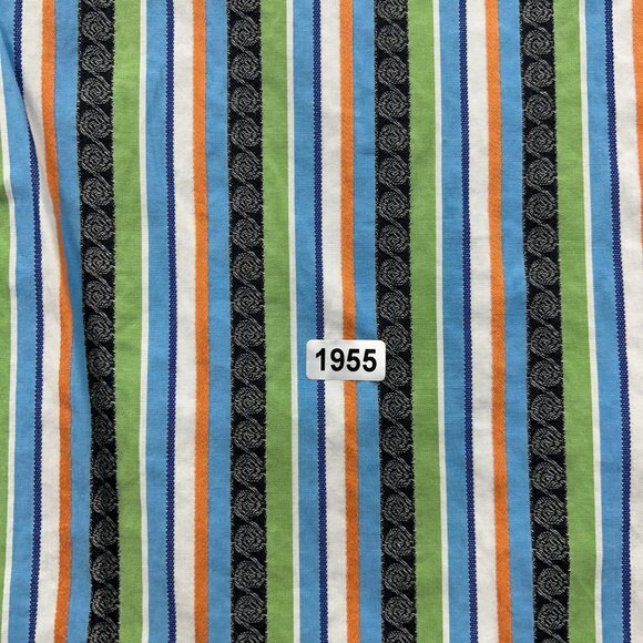 Robert Graham Shirt Mens Large Tall Stripe Paisley Trim Flip Cuff Striped Casual - Picture 10 of 10